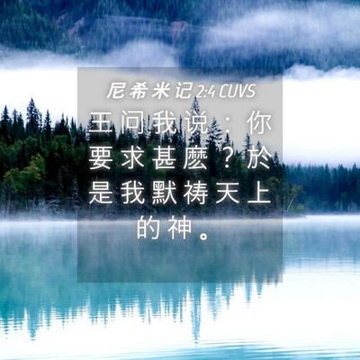 Picture 04 - 尼 希 米 记 2:4 CUVS - 王 问 我 说 ： 你 要 求 甚 麽 ？ 於 - Bible Verse Picture