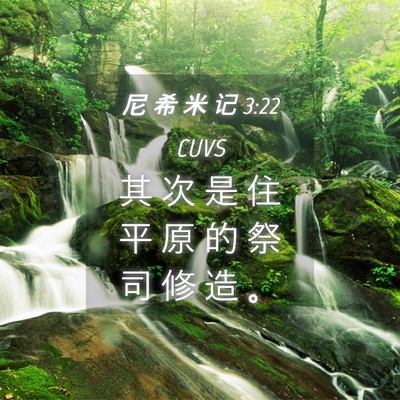 Picture 04 - 尼 希 米 记 3:22 CUVS - 其 次 是 住 平 原 的 祭 司 修 造 - Bible Verse Picture
