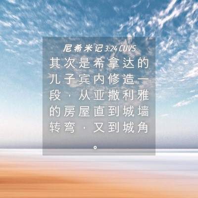 Picture 04 - 尼 希 米 记 3:24 CUVS - 其 次 是 希 拿 达 的 儿 子 宾 内 修 - Bible Verse Picture
