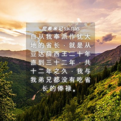 Picture 04 - 尼 希 米 记 5:14 CUVS - 自 从 我 奉 派 作 犹 大 地 的 省 长 - Bible Verse Picture
