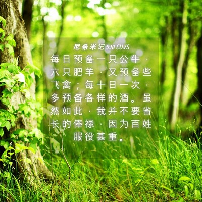 Picture 04 - 尼 希 米 记 5:18 CUVS - 每 日 预 备 一 只 公 牛 ， 六 只 肥 - Bible Verse Picture