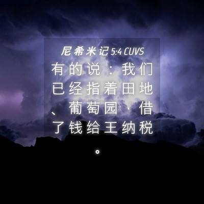Picture 04 - 尼 希 米 记 5:4 CUVS - 有 的 说 ： 我 们 已 经 指 着 田 地 - Bible Verse Picture