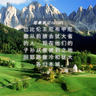 Picture 04 - 尼 希 米 记 7:6 CUVS - 巴 比 伦 王 尼 布 甲 尼 撒 从 前 掳 - Bible Verse Picture