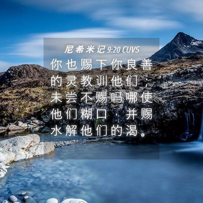 Picture 04 - 尼 希 米 记 9:20 CUVS - 你 也 赐 下 你 良 善 的 灵 教 训 他 - Bible Verse Picture