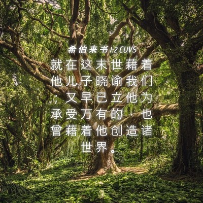 Picture 04 - 希 伯 来 书 1:2 CUVS - 就 在 这 末 世 藉 着 他 儿 子 晓 谕 - Bible Verse Picture
