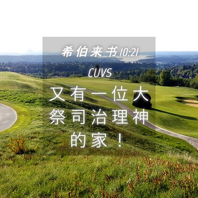 Picture 04 - 希 伯 来 书 10:21 CUVS - 又 有 一 位 大 祭 司 治 理 神 的 家 - Bible Verse Picture