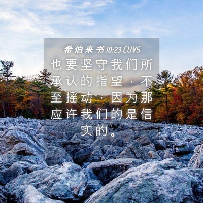 Picture 04 - 希 伯 来 书 10:23 CUVS - 也 要 坚 守 我 们 所 承 认 的 指 望 - Bible Verse Picture