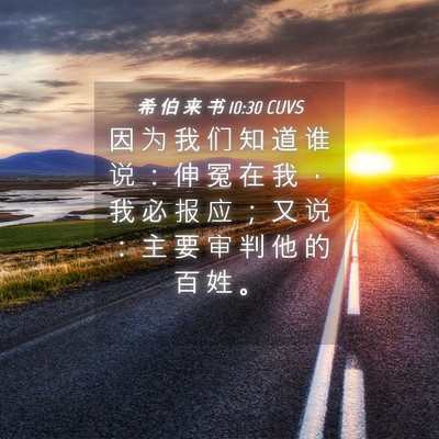 Picture 04 - 希 伯 来 书 10:30 CUVS - 因 为 我 们 知 道 谁 说 ： 伸 冤 在 - Bible Verse Picture