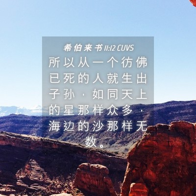 Picture 04 - 希 伯 来 书 11:12 CUVS - 所 以 从 一 个 彷 佛 已 死 的 人 就 - Bible Verse Picture