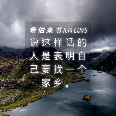 Picture 04 - 希 伯 来 书 11:14 CUVS - 说 这 样 话 的 人 是 表 明 自 己 要 - Bible Verse Picture