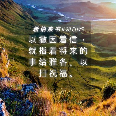 Picture 04 - 希 伯 来 书 11:20 CUVS - 以 撒 因 着 信 ， 就 指 着 将 来 的 - Bible Verse Picture