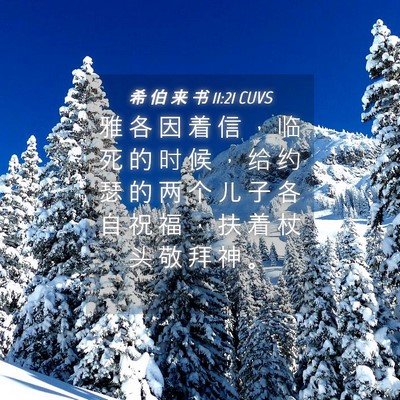 Picture 04 - 希 伯 来 书 11:21 CUVS - 雅 各 因 着 信 ， 临 死 的 时 候 ， - Bible Verse Picture