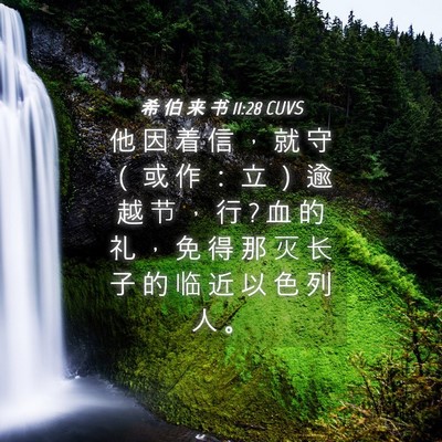 Picture 04 - 希 伯 来 书 11:28 CUVS - 他 因 着 信 ， 就 守 （ 或 作 ： 立 - Bible Verse Picture