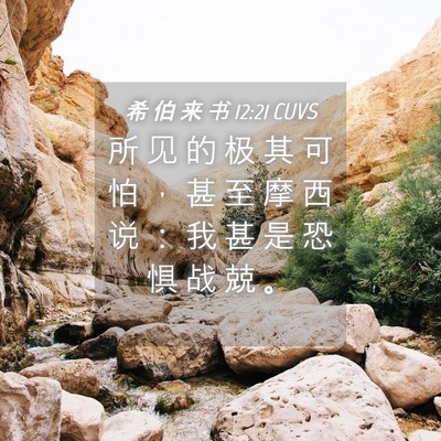 Picture 04 - 希 伯 来 书 12:21 CUVS - 所 见 的 极 其 可 怕 ， 甚 至 摩 西 - Bible Verse Picture