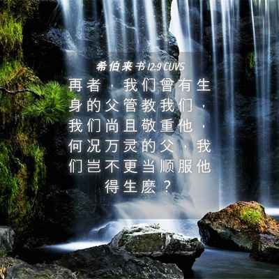 Picture 04 - 希 伯 来 书 12:9 CUVS - 再 者 ， 我 们 曾 有 生 身 的 父 管 - Bible Verse Picture