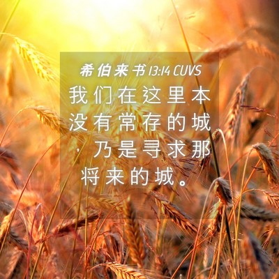 Picture 04 - 希 伯 来 书 13:14 CUVS - 我 们 在 这 里 本 没 有 常 存 的 城 - Bible Verse Picture