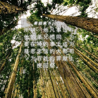 Picture 04 - 希 伯 来 书 2:17 CUVS - 所 以 ， 他 凡 事 该 与 他 的 弟 兄 - Bible Verse Picture