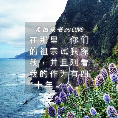 Picture 04 - 希 伯 来 书 3:9 CUVS - 在 那 里 ， 你 们 的 祖 宗 试 我 探 - Bible Verse Picture