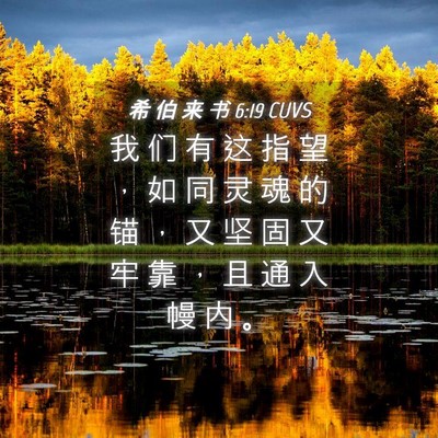 Picture 04 - 希 伯 来 书 6:19 CUVS - 我 们 有 这 指 望 ， 如 同 灵 魂 的 - Bible Verse Picture
