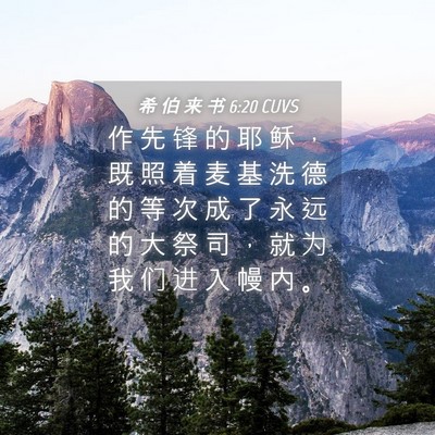 Picture 04 - 希 伯 来 书 6:20 CUVS - 作 先 锋 的 耶 稣 ， 既 照 着 麦 基 - Bible Verse Picture