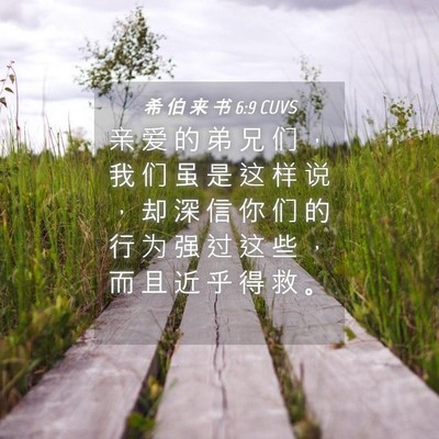 Picture 04 - 希 伯 来 书 6:9 CUVS - 亲 爱 的 弟 兄 们 ， 我 们 虽 是 这 - Bible Verse Picture