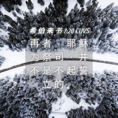 Picture 04 - 希 伯 来 书 7:20 CUVS - 再 者 ， 耶 稣 为 祭 司 ， 并 不 是 - Bible Verse Picture
