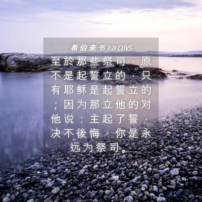 Picture 04 - 希 伯 来 书 7:21 CUVS - 至 於 那 些 祭 司 ， 原 不 是 起 誓 - Bible Verse Picture