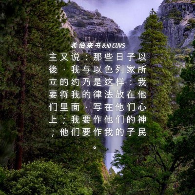 Picture 04 - 希 伯 来 书 8:10 CUVS - 主 又 说 ： 那 些 日 子 以 後 ， 我 - Bible Verse Picture