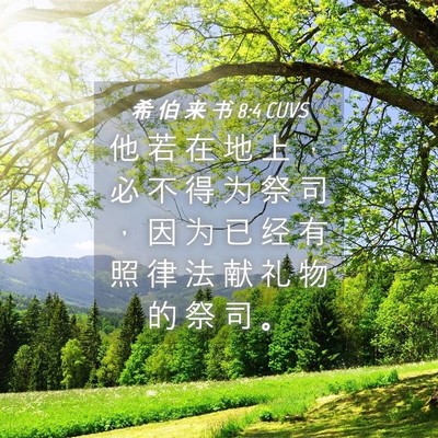 Picture 04 - 希 伯 来 书 8:4 CUVS - 他 若 在 地 上 ， 必 不 得 为 祭 司 - Bible Verse Picture