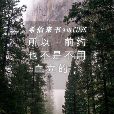 Picture 04 - 希 伯 来 书 9:18 CUVS - 所 以 ， 前 约 也 不 是 不 用 血 立 - Bible Verse Picture