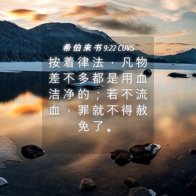 Picture 04 - 希 伯 来 书 9:22 CUVS - 按 着 律 法 ， 凡 物 差 不 多 都 是 - Bible Verse Picture