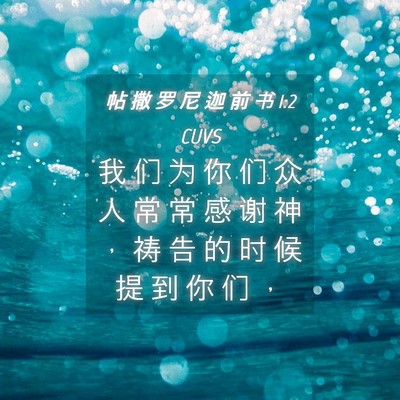 Picture 04 - 帖 撒 罗 尼 迦 前 书 1:2 CUVS - 我 们 为 你 们 众 人 常 常 感 谢 神 - Bible Verse Picture