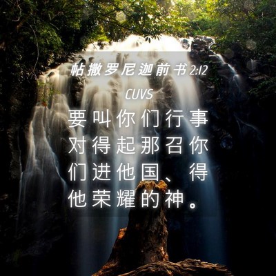 Picture 04 - 帖 撒 罗 尼 迦 前 书 2:12 CUVS - 要 叫 你 们 行 事 对 得 起 那 召 你 - Bible Verse Picture