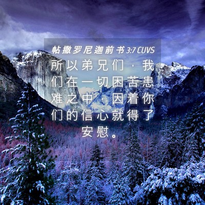Picture 04 - 帖 撒 罗 尼 迦 前 书 3:7 CUVS - 所 以 弟 兄 们 ， 我 们 在 一 切 困 - Bible Verse Picture