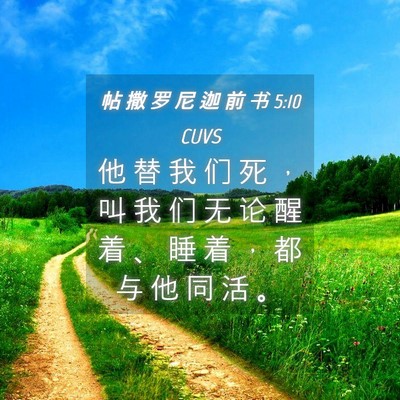 Picture 04 - 帖 撒 罗 尼 迦 前 书 5:10 CUVS - 他 替 我 们 死 ， 叫 我 们 无 论 醒 - Bible Verse Picture