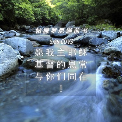Picture 04 - 帖 撒 罗 尼 迦 前 书 5:28 CUVS - 愿 我 主 耶 稣 基 督 的 恩 常 与 你 - Bible Verse Picture