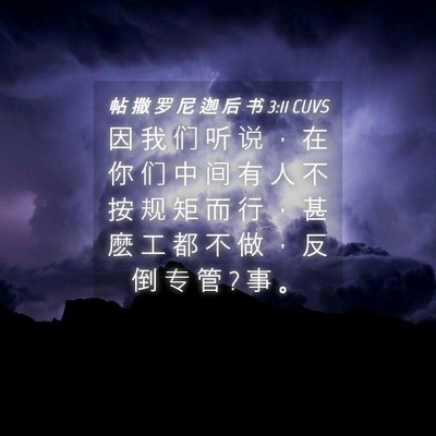 Picture 04 - 帖 撒 罗 尼 迦 后 书 3:11 CUVS - 因 我 们 听 说 ， 在 你 们 中 间 有 - Bible Verse Picture