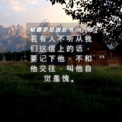 Picture 04 - 帖 撒 罗 尼 迦 后 书 3:14 CUVS - 若 有 人 不 听 从 我 们 这 信 上 的 - Bible Verse Picture