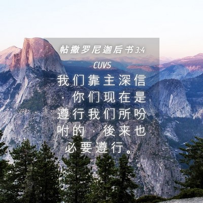 Picture 04 - 帖 撒 罗 尼 迦 后 书 3:4 CUVS - 我 们 靠 主 深 信 ， 你 们 现 在 是 - Bible Verse Picture