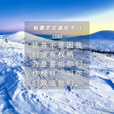 Picture 04 - 帖 撒 罗 尼 迦 后 书 3:9 CUVS - 这 并 不 是 因 我 们 没 有 权 柄 ， - Bible Verse Picture