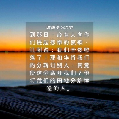 Picture 04 - 弥 迦 书 2:4 CUVS - 到 那 日 ， 必 有 人 向 你 们 提 起 - Bible Verse Picture