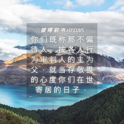 Picture 04 - 彼 得 前 书 1:17 CUVS - 你 们 既 称 那 不 偏 待 人 、 按 各 - Bible Verse Picture