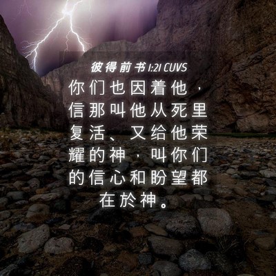 Picture 04 - 彼 得 前 书 1:21 CUVS - 你 们 也 因 着 他 ， 信 那 叫 他 从 - Bible Verse Picture