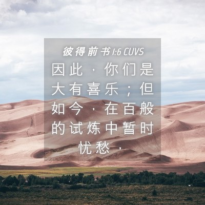 Picture 04 - 彼 得 前 书 1:6 CUVS - 因 此 ， 你 们 是 大 有 喜 乐 ； 但 - Bible Verse Picture