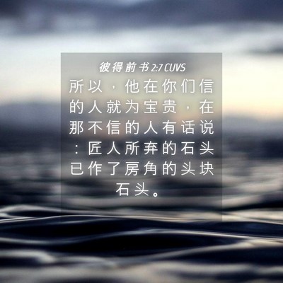 Picture 04 - 彼 得 前 书 2:7 CUVS - 所 以 ， 他 在 你 们 信 的 人 就 为 - Bible Verse Picture