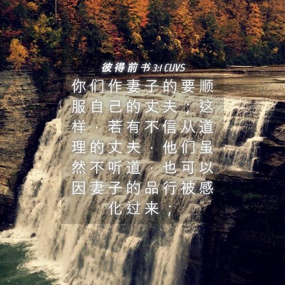 Picture 04 - 彼 得 前 书 3:1 CUVS - 你 们 作 妻 子 的 要 顺 服 自 己 的 - Bible Verse Picture