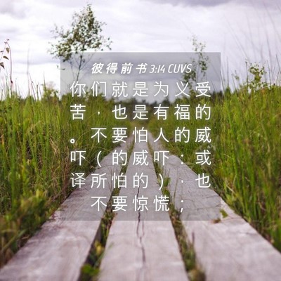Picture 04 - 彼 得 前 书 3:14 CUVS - 你 们 就 是 为 义 受 苦 ， 也 是 有 - Bible Verse Picture