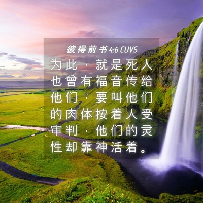 Picture 04 - 彼 得 前 书 4:6 CUVS - 为 此 ， 就 是 死 人 也 曾 有 福 音 - Bible Verse Picture