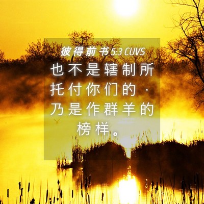 Picture 04 - 彼 得 前 书 5:3 CUVS - 也 不 是 辖 制 所 托 付 你 们 的 ， - Bible Verse Picture