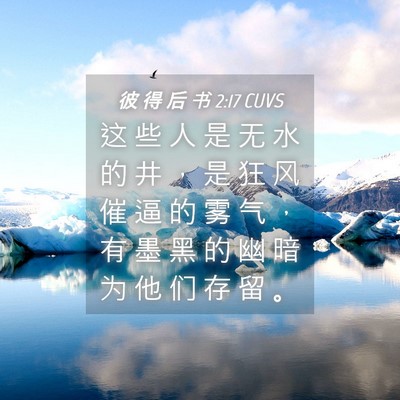 Picture 04 - 彼 得 后 书 2:17 CUVS - 这 些 人 是 无 水 的 井 ， 是 狂 风 - Bible Verse Picture